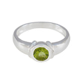 Chloe Green Solitaire Ring Fashion Silver Band Peridot Green
